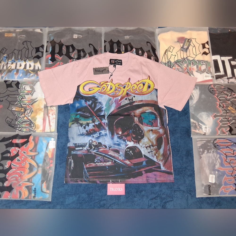 GODSPEED PINK RACER TEE (NWT&BAG)